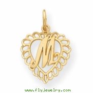 14k Initial M Charm