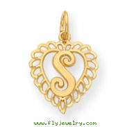 14k Initial S Charm