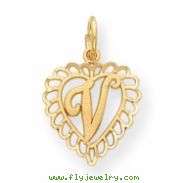 14k Initial V Charm