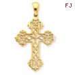 14K Lacey Budded Cross Pendant