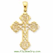 14K Lacey Budded Cross Pendant