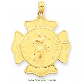 14k Large St. Florian Badge Pendant