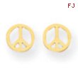 14k Peace Sign Post Earrings