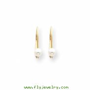 14k Pearl Diamond leverback earrings