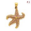 14K Pink Stained Glassed Starfish Pendant