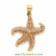 14K Pink Stained Glassed Starfish Pendant