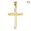 14k Polished & Satin Cross Pendant