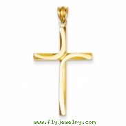 14k Polished & Satin Cross Pendant