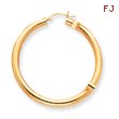 14K Polished 4 x 45mm Tube Hoop Earrings