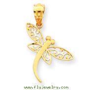 14K Polished Dragonfly Pendant