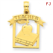 14k Polished Flat-Backed Teacher Frame Pendant