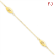 14k Polished Puffed Rice Bead Anklet