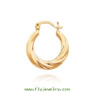 14K Polished Twisted Hollow Hoop Earrings