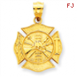 14k Reversible Fire Department Shield Pendant