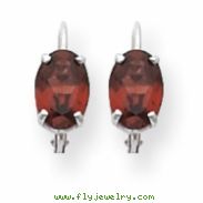 14k Rhodalite Garnet Diamond oval  leverback earring