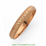 14K Rose Gold 3mm Design Etched Wedding Band ring