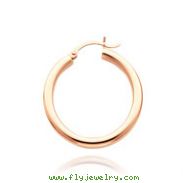 14K Rose Gold 3x25mm Classic Hoops