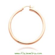 14K Rose Gold 3x40mm Classic Hoops