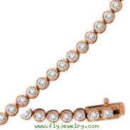 14K Rose Gold Diamond Bezel Set Bracelet