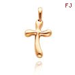 14K Rose Gold Free Form Cross Pendant