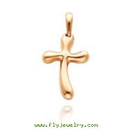 14K Rose Gold Free Form Cross Pendant