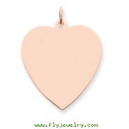 14K Rose Gold Heart Disc Charm