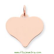 14K Rose Gold Heart Disc Charm