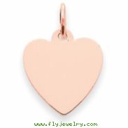 14k Rose Gold Heart Disc Charm