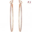 14K Rose Gold Pair 2 Diamond Hoop Earrings
