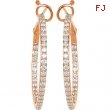 14K Rose Gold Pair Diamond Hoop Earrings