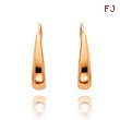 14K Rose Gold Polished Tapered J-Hoop Wire Earrings