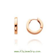 14K Rose Gold Round Hinged Hoop Earrings