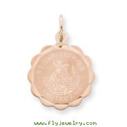 14K Rose Gold Saint Christopher Medal Charm