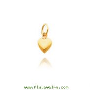 14K Rose Gold Solid 3D Medium Heart Charm