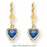 14k Tanvorite Diamond heart leverback earring