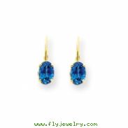 14k Tanvorite Diamond oval leverback earring