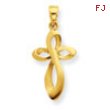 14K Thin Polished & Satin Figure 8 Cross Pendant