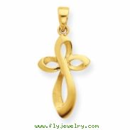 14K Thin Polished & Satin Figure 8 Cross Pendant