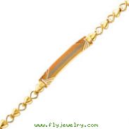 14K Tri-Color Gold Heart Link Children Bracelet