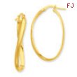 14k Twisted Oval Hoop Earrings