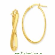 14k Twisted Oval Hoop Earrings