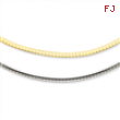 14k Two-tone 2.5mm Reversible Omega Necklace chain
