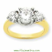 14k Two-tone A Diamond three stone ring