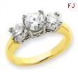 14k Two-tone A Diamond three stone ring