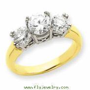 14k Two-tone A Diamond three stone ring