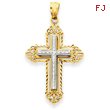 14K Two-Tone Cross Pendant