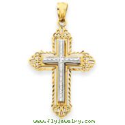 14K Two-Tone Cross Pendant