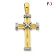 14K Two-Tone Fancy Cross Pendant