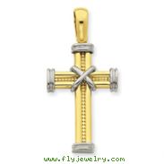 14K Two-Tone Fancy Cross Pendant