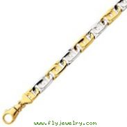 14K Two-Tone Gold 10.2mm Polished Fancy Link Bracelet